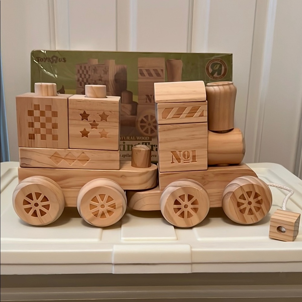Toys r Us Natural Wood Train Set